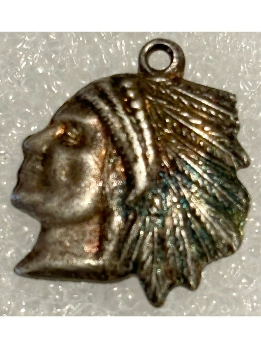 Vintage Sterling Indian Chief - Headdress Charm Pendant-Signed 2.2 gr